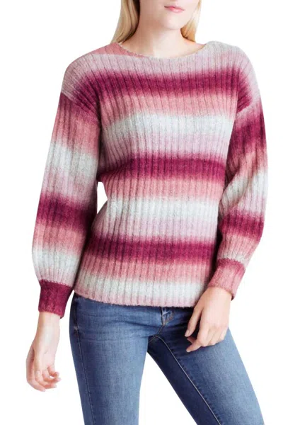 Kensie Long Sleeve Sweater In Pink