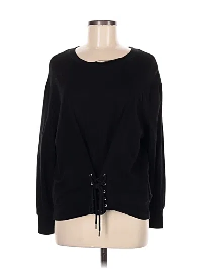 Pre-owned Kensie Long Sleeve Top Black Crew Neck Tops