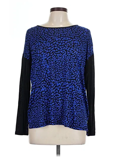 Pre-owned Kensie Long Sleeve Top Blue Boatneck Tops