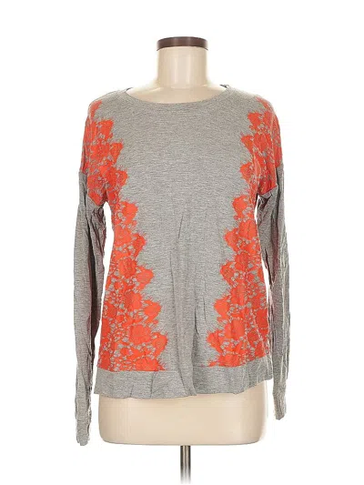 Pre-owned Kensie Long Sleeve Top Gray Boatneck Tops