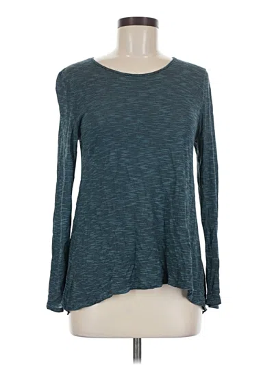Pre-owned Kensie Long Sleeve Top Teal Crew Neck Tops
