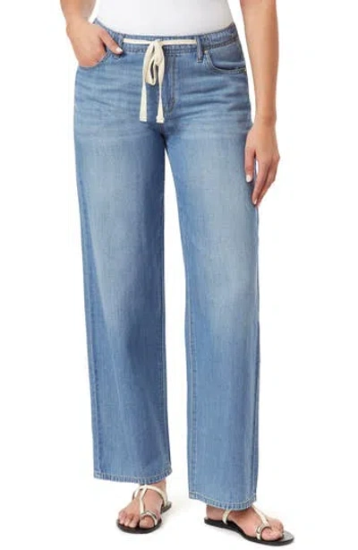 Kensie Low Rise Elastic Back Straight Leg Jeans In Blue