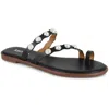 Kensie Maltese Womens Faux Leather Toe Loop Strappy Sandals In Black