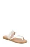 Kensie Masha Laser Cut Toe Loop Sandal In Off White