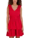 Kensie Bow Shoulder Sleeveless Satin Minidress