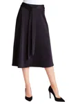 Kensie Matte Shine Belted Midi Skirt In Black In Black