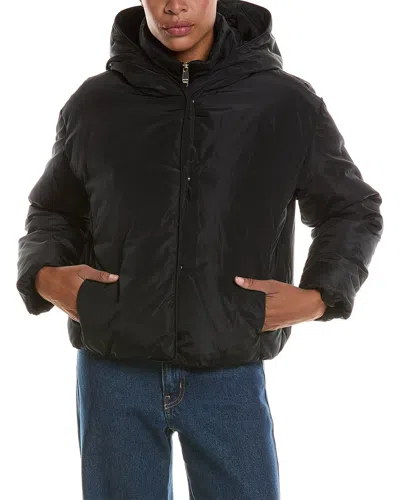 Kensie Memory Fabric Puffer Jacket In Black
