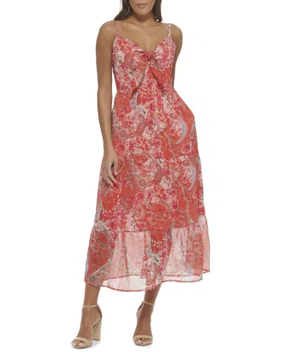 Kensie Midi Dress In Orange