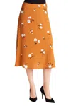 Kensie Midi Woven Skirt In Mid-century Floral In Multi