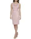 Kensie Shimmer Cowl Neck Sheath Dress
