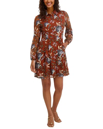 Kensie Mini Dress In Cognac Multi