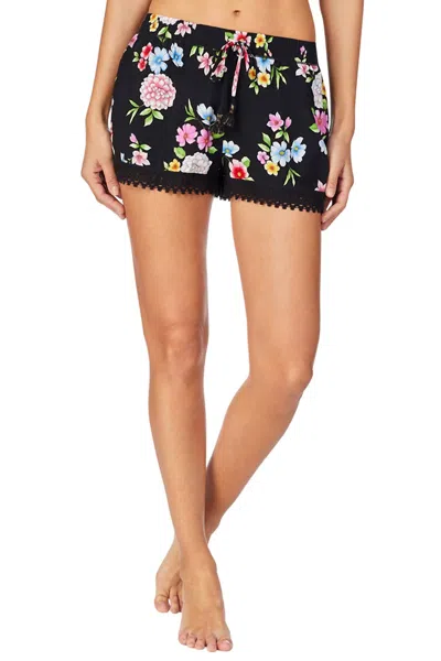 Kensie Pajama Boxer Short In Black Floral