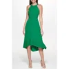 Kensie Pleated Midi Dress In Tropical Green