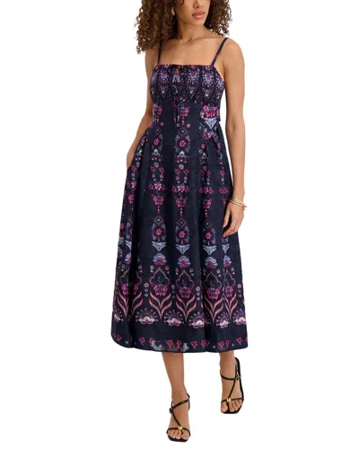 Kensie Printed Burnout Chiffon Midi Dress In Multi