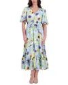 Kensie Printed Chiffon Midi Dress In Multi