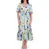 Kensie Puff Sleeve Midi Dress