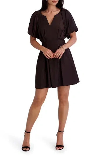 Kensie Puff Sleeve Minidress In Brown
