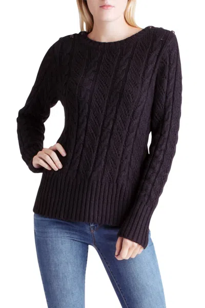 Kensie Punk Yarn Sweater In Black