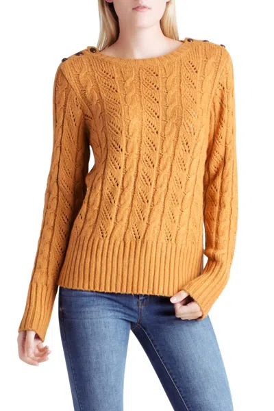 Kensie Punk Yarn Sweater In Orange