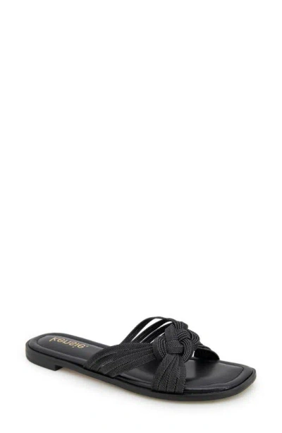 Kensie Raine Knotted Slide Sandal In Black