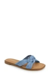Kensie Raine Knotted Slide Sandal In Denim