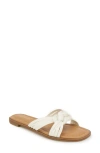 Kensie Raine Knotted Slide Sandal In Off White