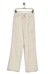 Kensie Relaxed Fit Drawstring Wide Leg Pants In Brown