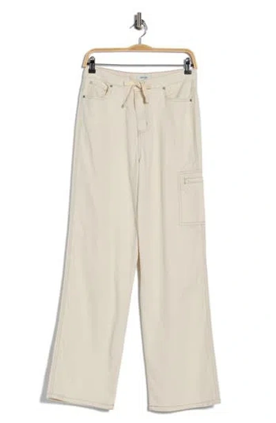 Kensie Relaxed Fit Drawstring Wide Leg Pants In Brown