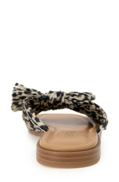 Kensie Renata Bow Slide Sandal In Tan Leopard
