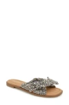 Kensie Renata Bow Slide Sandal In Light Mini Leopard