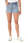 Kensie Rivet Frayed Hem Denim Shorts