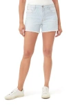 Kensie Rivet Frayed Hem Denim Shorts