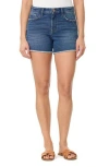 Kensie Rivet Frayed Hem Denim Shorts