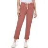 Kensie Rolled Hem Drawstring Girlfriend Pants In Pink