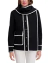 Kensie Scarf Collar Jacket In Black