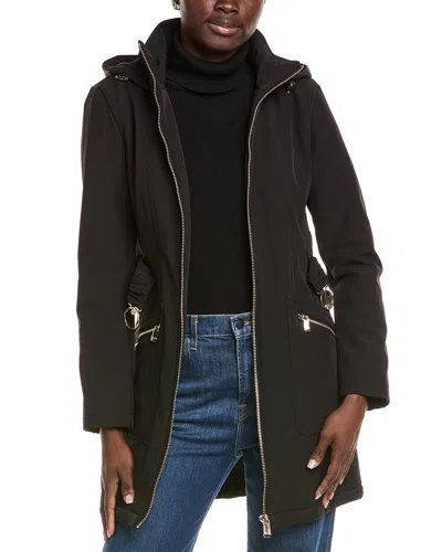 KENSIE KENSIE SEATBELT BUCKLE HOODED SOFTSHELL JACKET