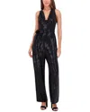 Kensie Sequin Knit Jumpsuit In Black