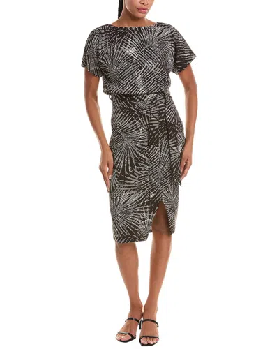 Kensie Sheath Dress In Black Multi