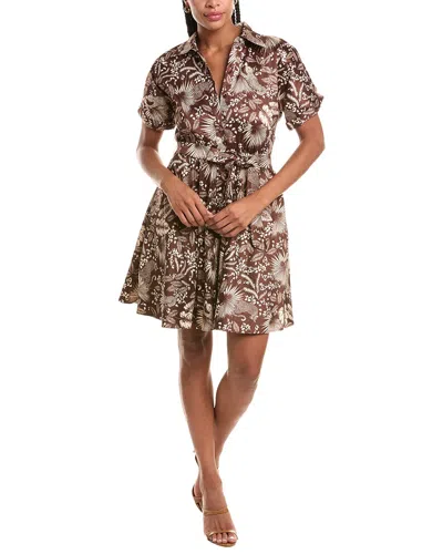 Kensie Shirt Dress In Chocolate Multi (fvg)