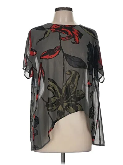 Pre-owned Kensie Short Sleeve Blouse In Black