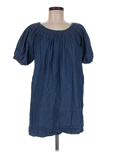 Pre-owned Kensie Short Sleeve Blouse In Blue