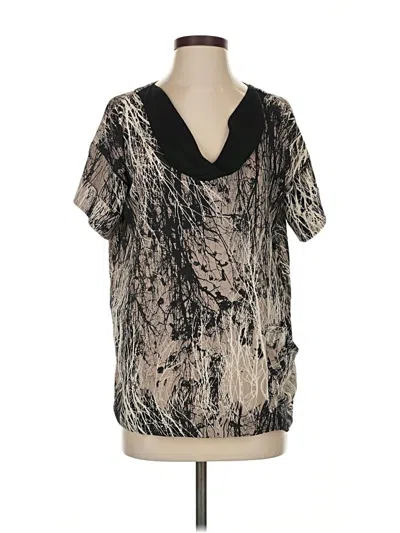 Pre-owned Kensie Short Sleeve Blouse In Silver