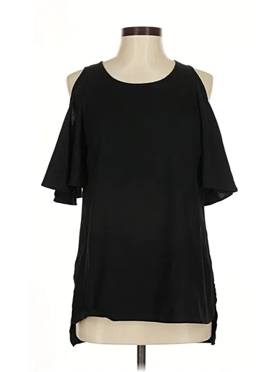 Pre-owned Kensie Short Sleeve Top Black Cold Shoulder Neckline Tops