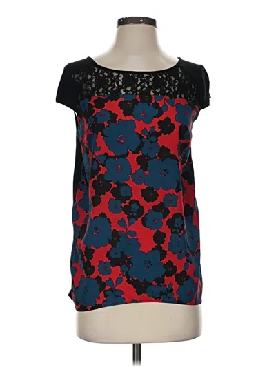 Pre-owned Kensie Short Sleeve Top Red Scoop Neck Tops