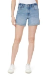 Kensie Single Roll Cuffed Shorts In Blue
