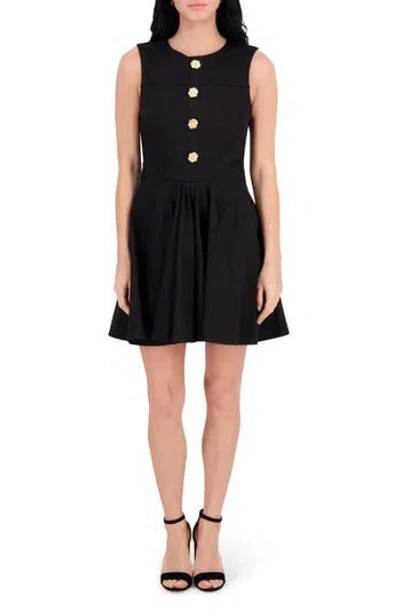 Kensie Sleeveless Fit And Flare Dress In Black