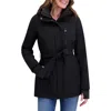 Kensie Softshell Belted Jacket In Black