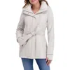 Kensie Softshell Belted Jacket In Multi