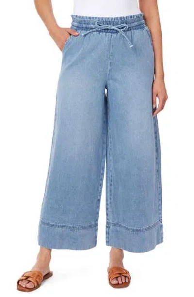 Kensie Stitch Detail Cropped Wide Leg Jeans