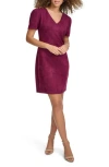 Kensie Stretch Faux Suede Shift Minidress In Wine